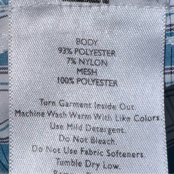 📌Eddie Bauer Men’s Short Sleeve Plaid Button-Front Shirt Blue Check Casual - Picture 6 of 7